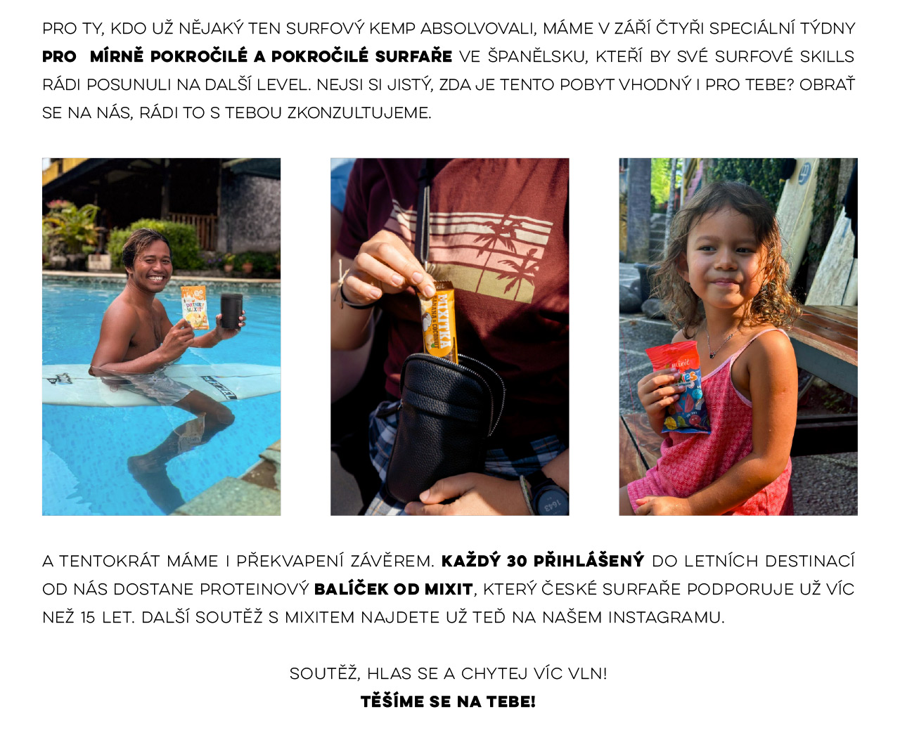 Progress na surfu s balíčkem od MIXITU! - dovolená s jógou